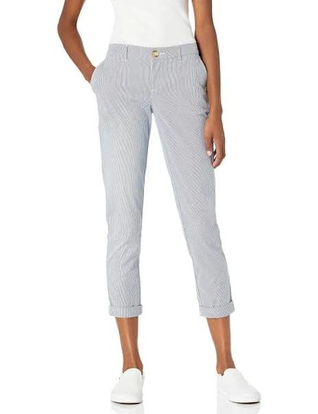 Tommy Hilfiger Women's Casual Pant Blue & White Stripe Woven Straight-Leg Pants 12