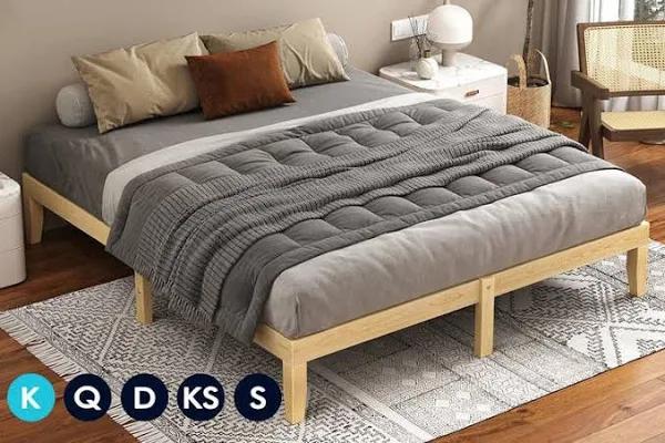 ALFORDSON Bed Frame Wooden Timber King Size Mattress Base Platform Pramod Oak