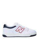 New Balance Unisex BB480 White/Navy - Size 9