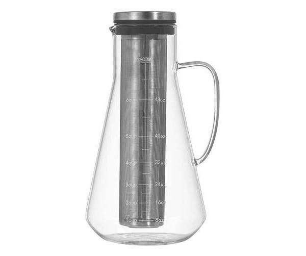 1.6L Cold Brew Coffee Maker and Tea Infuser Large Capacity Spout Design