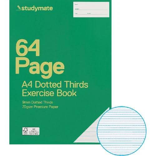 Studymate A4 70gsm 9mm Dotted Thirds Exercise Book 64 Page