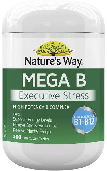 Nature's Way Mega B Executive Stress 200 Tablets