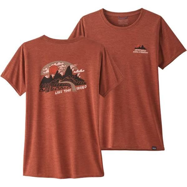 Patagonia Cap Cool Daily Graphic Shirt - Lands (Women's) Like The Wind: Burl Red X-Dye / S