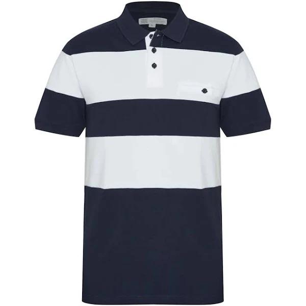 Rivers Panel Pique Polo - Size 3XL - Mens - Navy / White