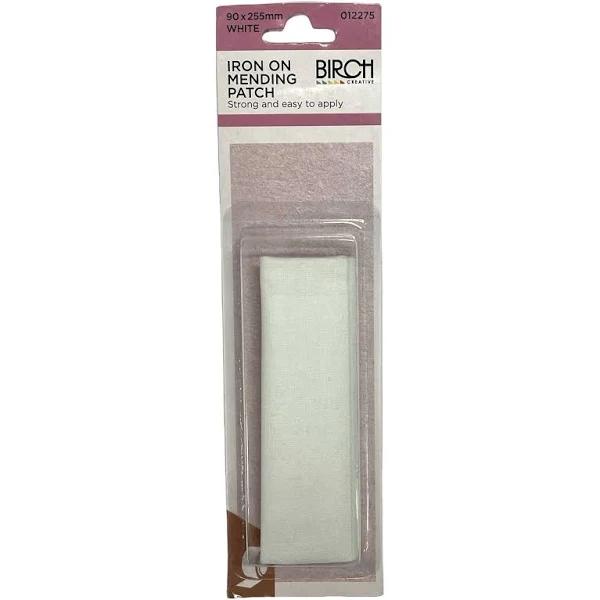 Birch Iron On Mending Patch White / 90 x 255mm / One Size