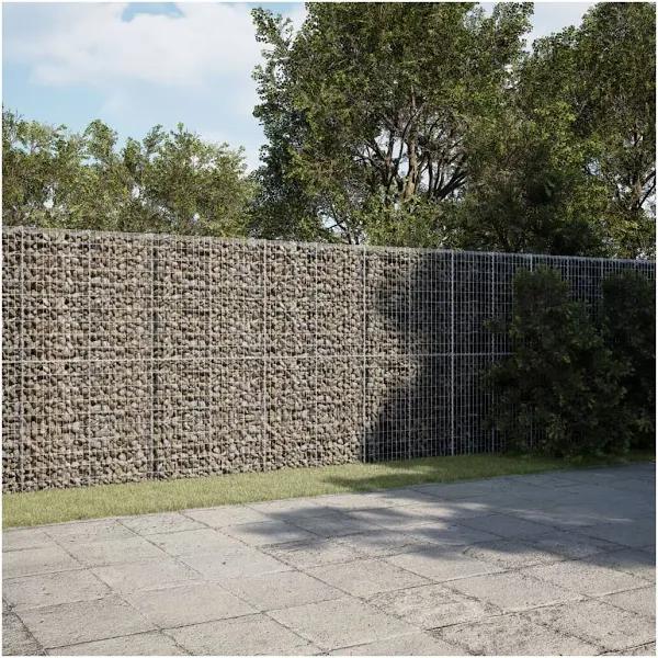 vidaXL Galvanised Iron Gabion Basket with Cover - 1050 x 100 x 200cm