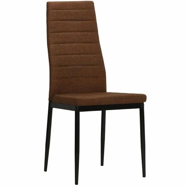 vidaXL Dining Chairs 2 Pcs Brown Fabric