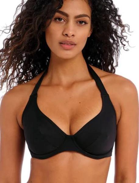 Freya Jewel Cove UW Halter Bikini Top Plain Black