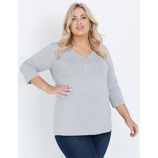 Autograph - Plus Size - Womens Tops - 3/4 Sleeve Essential Tee