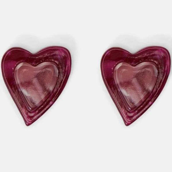 Gorman, Acrylic Heart Stud Earrings