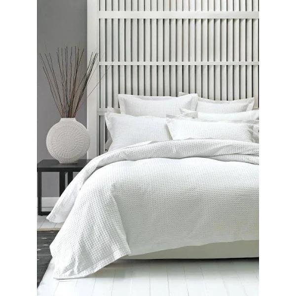 Linen House Deluxe Waffle White Double Quilt Cover Set