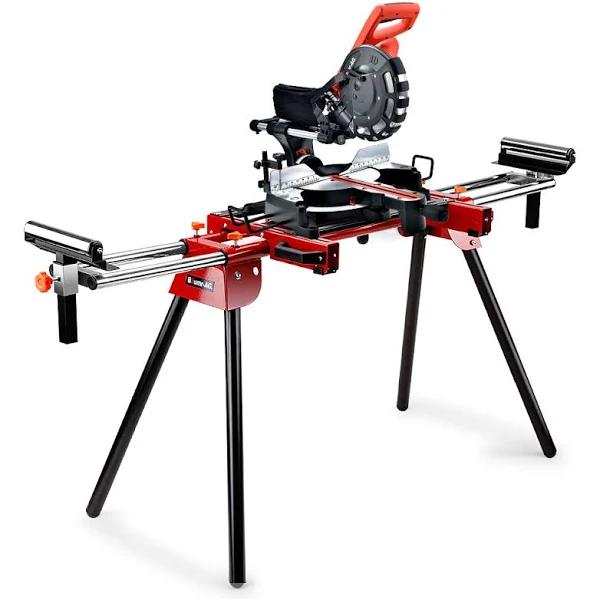 Baumr AG 254mm Sliding Compound Dual Mitre Drop Saw and Adjustable Stand Combo