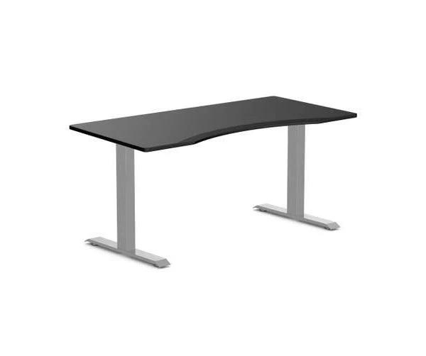 Desky Zero Ergo Edge Office Desk - Black / 1500x750mm / Grey