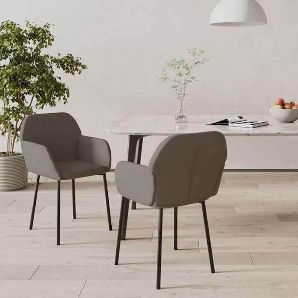 vidaXL Dining Chairs 2 Pcs Dark Grey Velvet