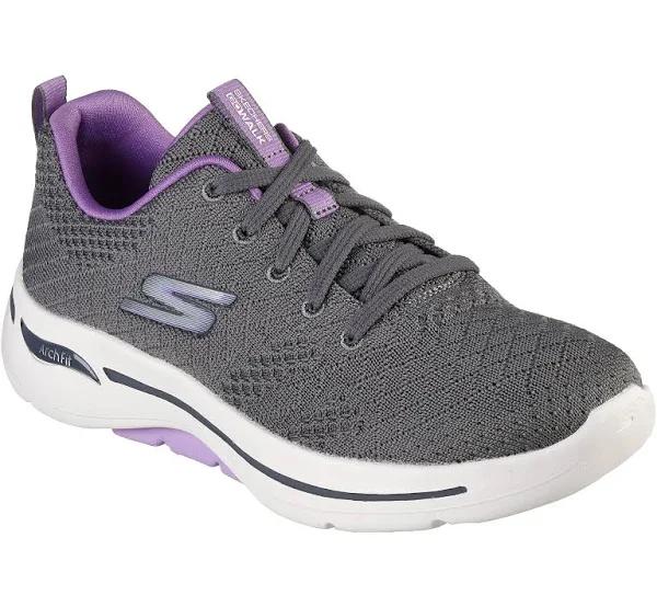 Plus Size Women's The Arch Fit Lace Up Sneaker by Skechers in Grey Wide (Size 8 W)