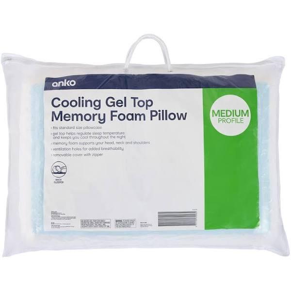 Kmart Cooling Gel Top Memory Foam Pillow-Medium Profile