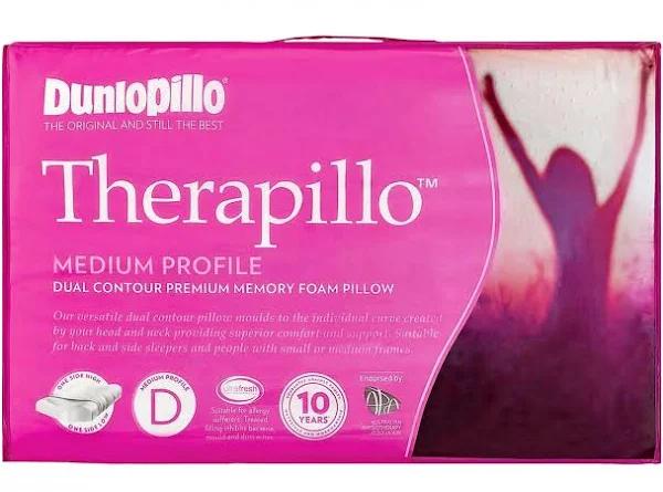 Therapillo Premium Memory Foam Dual Contour Medium Profile Pillow in White Size: Standard