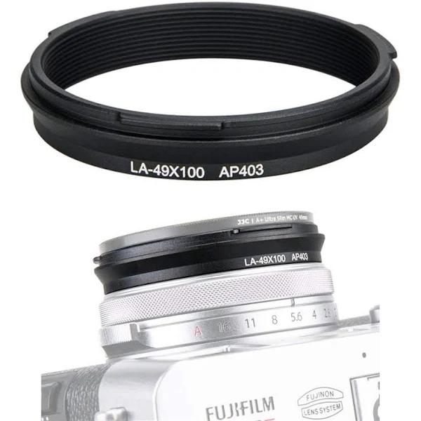 JJC 49mm Metal Lens Filter Adapter Ring for Fujifilm X100VI X100V X100F X100T X100s X100 X70 Camera & Wide Conversion Lens WCL-X100 II Installing UV