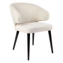 Harlow Black Dining Chair - Natural Linen