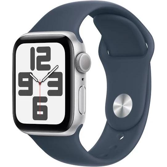 Apple Watch SE 2022, Mre13 GPS 40mm Silver Aluminium Case with S/M Sport Band - Storm Blue - AfterPay & zipPay Available