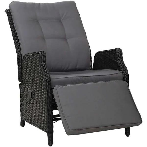 Gardeon Recliner Chair Sun Lounge Setting Outdoor Furniture Patio Wicker Sofa