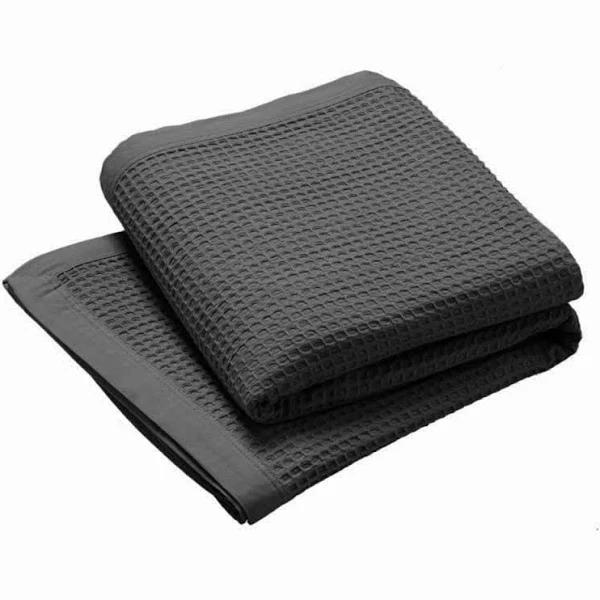 Logan & Mason Waffle Blanket (Charcoal) - Queen