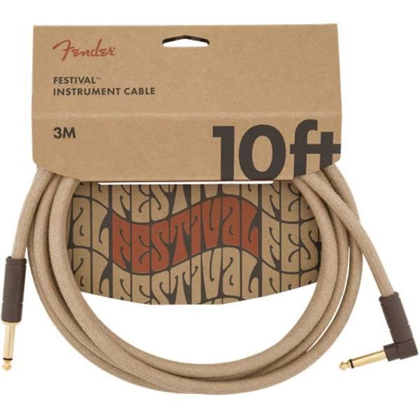 Fender - 10' Angled Festival Instrument Cable - Pure Hemp - Natural