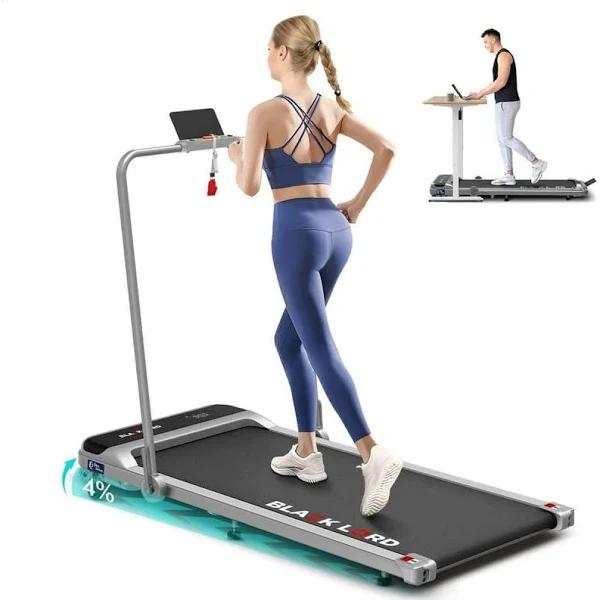 Black Lord Treadmill Electric Walking Pad Home Office Incline Foldable Silver