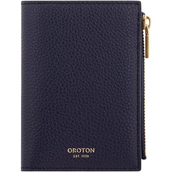 Oroton Margot Mini 10 Credit Card Zip Wallet North Sea, Pebble Leather