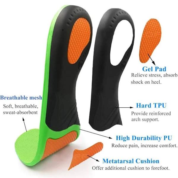 Arch Support Orthotic Insoles, H HOME-MART Plantar Fasciitis Insole, Full Length Heel Seats Foot Orthotic Inserts with Arch Support For Treating Heel