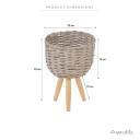 Cooper & Co Natural Wicker Pot Planter Stand Grey / Medium