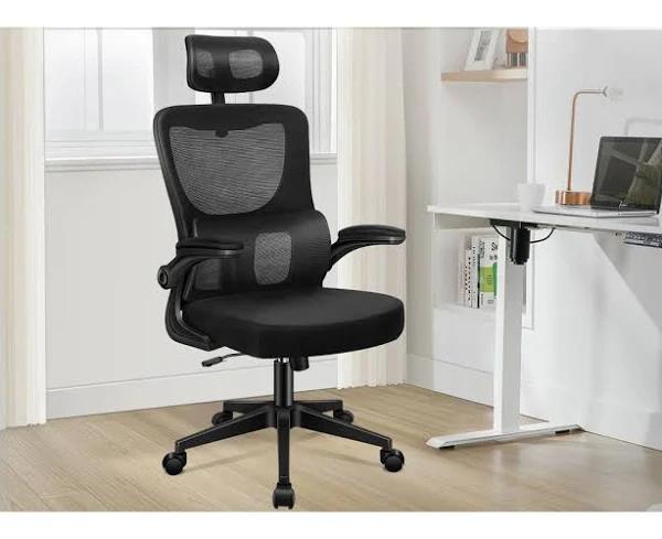 ALFORDSON Mesh Office Chair Executive Computer Fabric Seat Racing Tilt Study Work All Black - AfterPay & zipPay Available