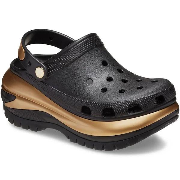 Crocs Mega Crush Metallic Clog; Black / Gold, W11/M9