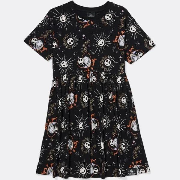 The Nightmare Before Christmas Girls Halloween Print Dress - Black - Size 14