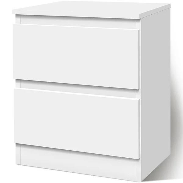 ALFORDSON Bedside Table 2 Drawers White - AfterPay & zipPay Available