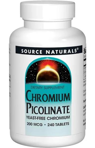 Source Naturals 200 mcg Yeast-Free Chromium Picolinate - 240 ct