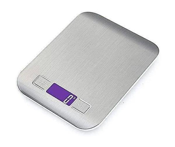 LCD Display Digital Kitchen Scale Stainless Steel, 5kg/11lbs Multifunctional Food Scale, Kitchen Weight, Silver Color