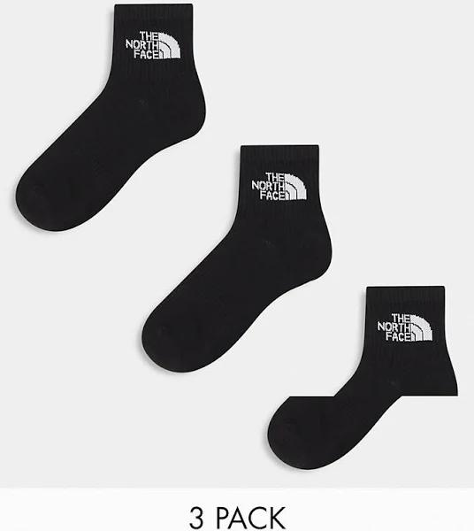 The North Face Simple Dome 3 Pack Logo Ankle Socks in Black