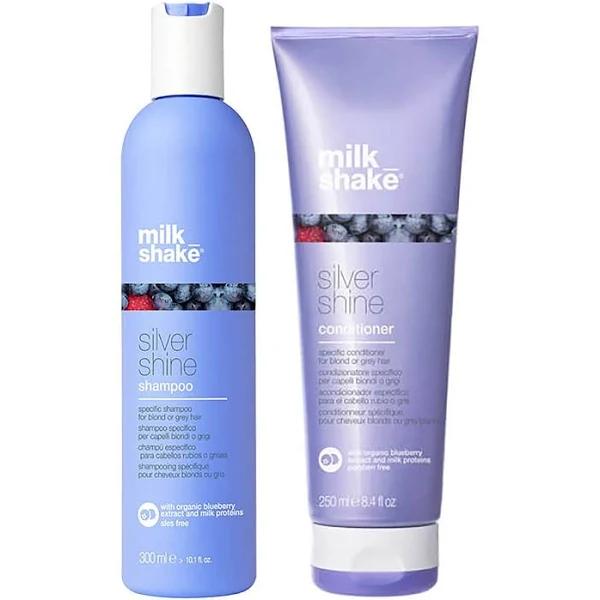 milk_shake Silver Shine Duo - Haircare Sets - Great Value, Shampoo & Conditioner, Colour Protection, Damaged Hair, Grey Hair, UV Protection