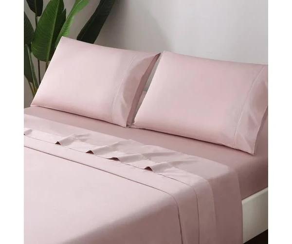 Linenova 100% Cotton Bed Sheets Set Genuine 500TC(Mauve, Single)