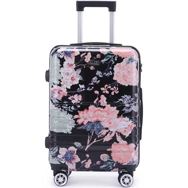 Kate Hill Bloom Luggage Small Wheeled Trolley Hard Suitcase Floral 53L