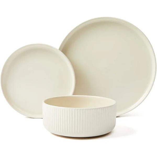 Kmart Taupe Linear 12 Piece Dinner Set