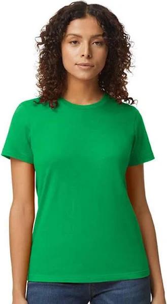 Gildan Womens/Ladies Soft Midweight T-Shirt Irish Green L Ringspun Cotton Womens T-Shirt