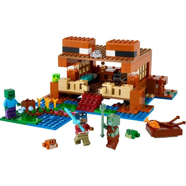 LEGO Minecraft The Frog House Building Toy For Kids, Minecraft Toy Featuring Animals, A Toy Boat and Minecraft Mob Figures, Gaming Gift For Girls