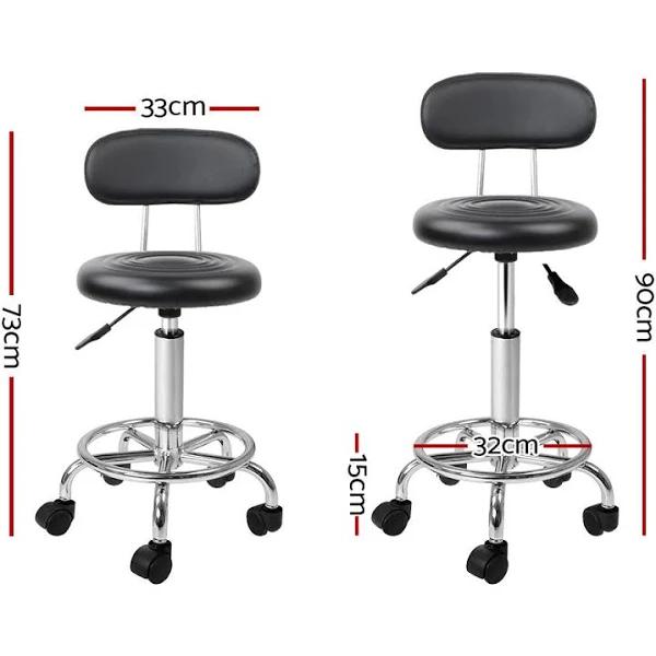 Artiss Salon Stool Swivel Chair Backrest Barber Hairdressing Hydraulic Height