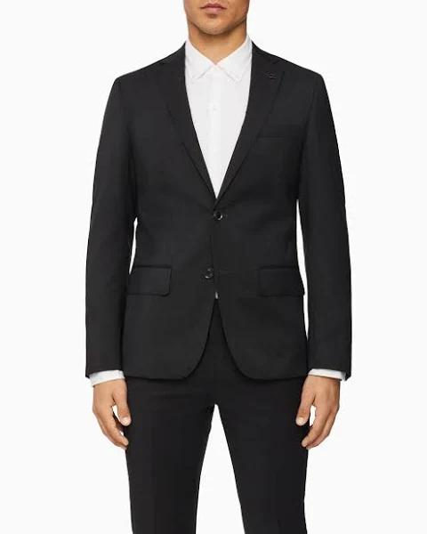 Calvin Klein Super Slim Twill Suit Jacket Charcoal 108R