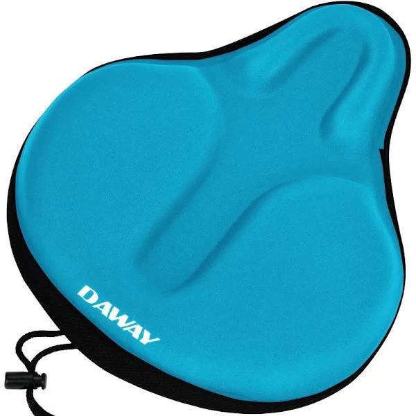 DAWAY Extra Soft Bike Seat Cushion - C6 Large Exercise Bicycle Saddle Cover, Thick Widen Foam & Gel Padded, Comfort Breathable Cycling Pad, Fit For