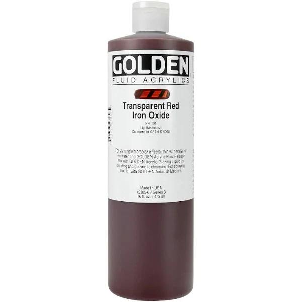 Golden Fluid Acrylic 473ml Trans Red Iron Oxide