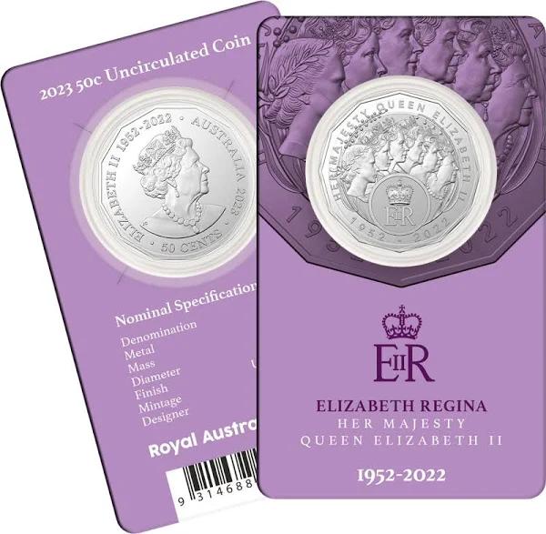 Royal Australian Mint Elizabeth Regina - HM Queen Elizabeth II Commemoration 2023 50C UNC Coin