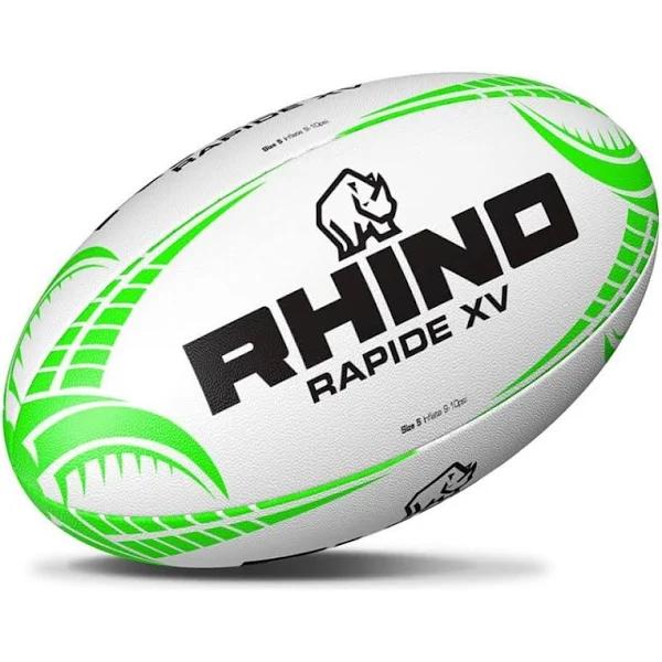 Rhino Rapide XV Rugby Ball (White/Green) (4)